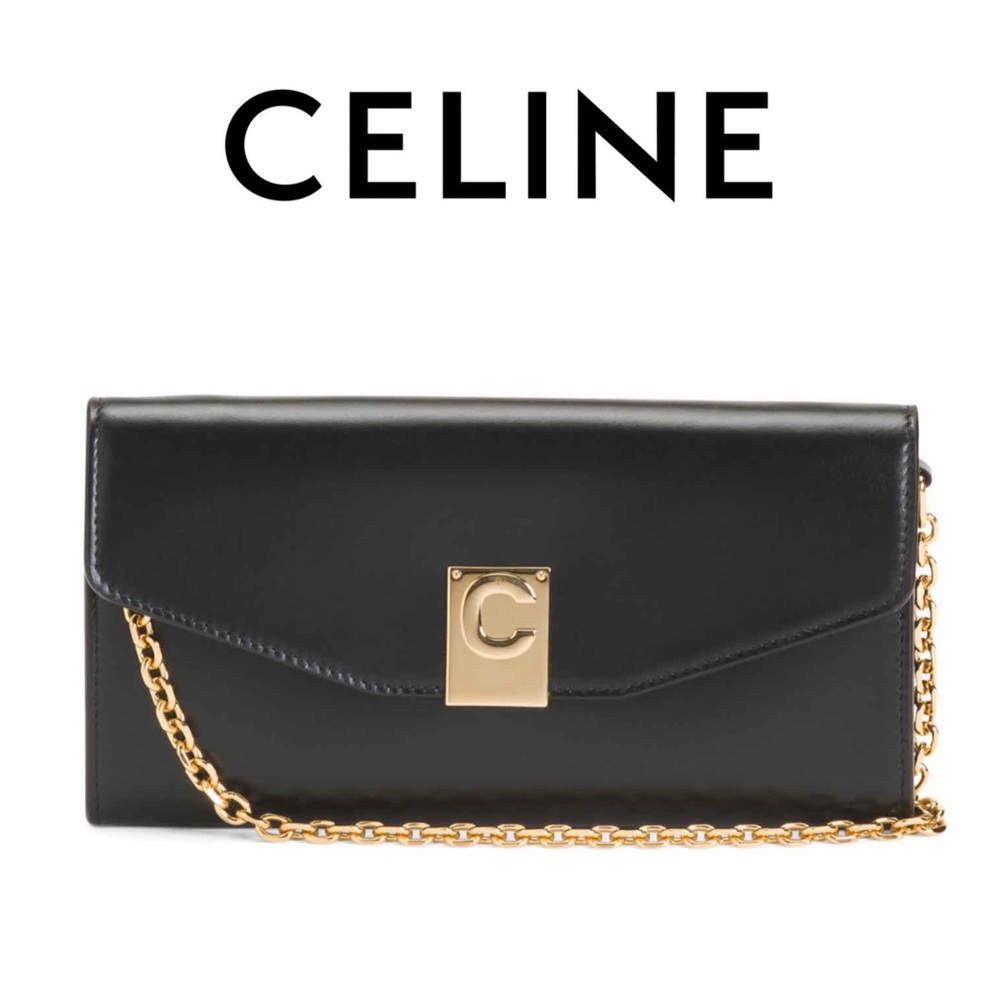 Celine Wallet on a Chain Black w gold hardware NWT